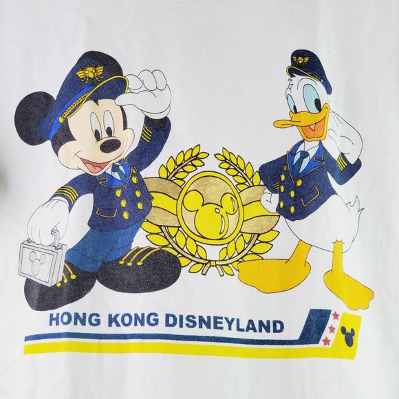 Disneyland Hong Kong Mickey Donald Duck Yacht Club T-shirt Sz XL - Picture 3 of 9